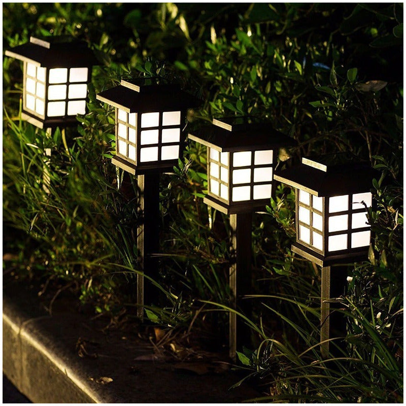 Pack X4 Luz Solar Con Estaca Exterior Tierra Jardín