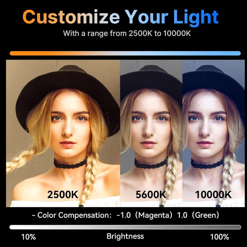 Lámpara De Fotografía Portátil Led Rgb Con Tripode Y Control