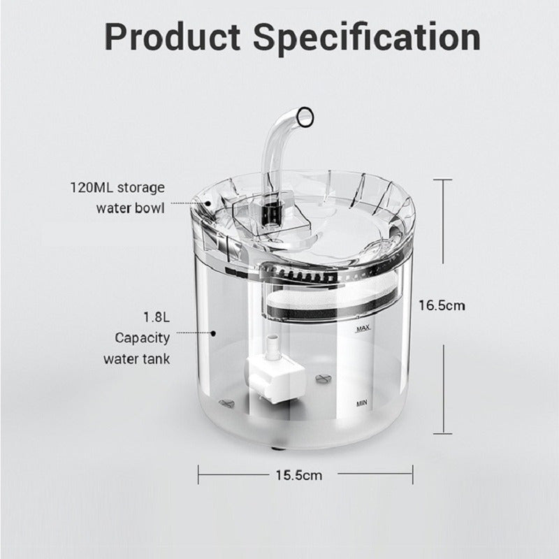 Bebedero De Agua Automatico Gatos Perros Dispensador Transparente