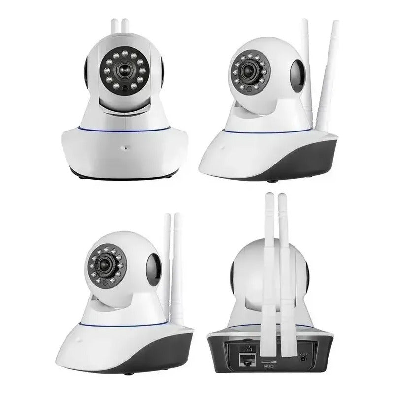 Pack X2 Camaras Vision Nocturna 360° Ip Wifi Hd Blanco
