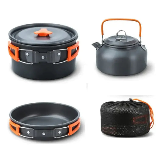 Set Ollas Outdoor Camping Cocina Para 9 En 1 Portátil Plomo