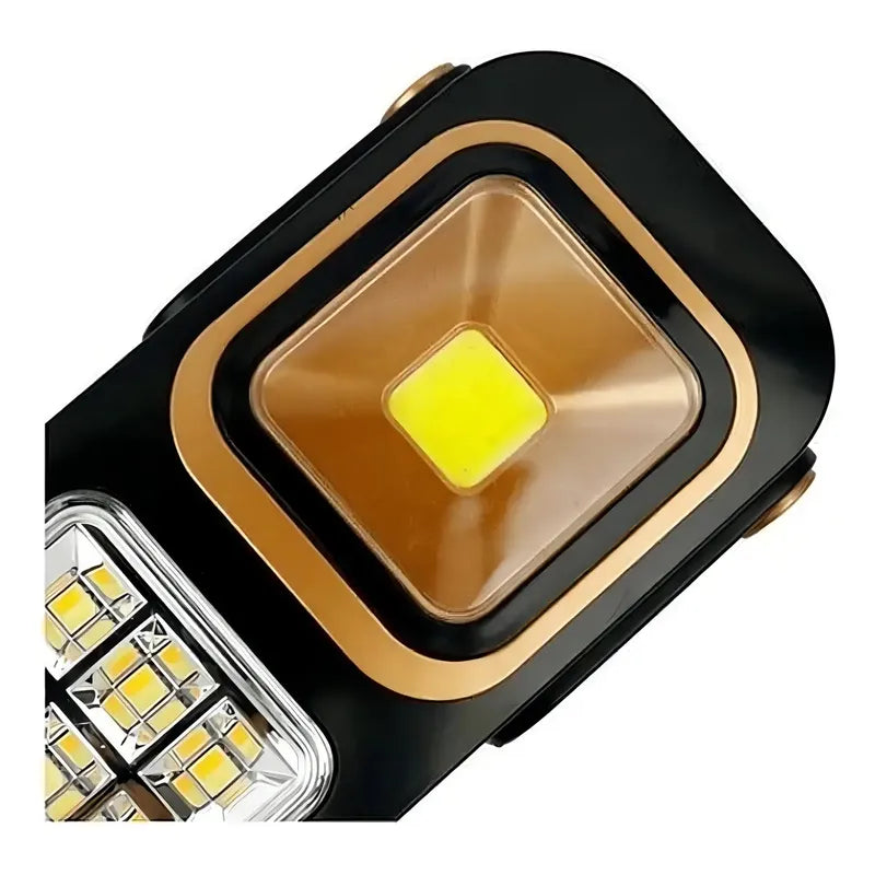 Lámpara Luz Solar De Emergencia Recargable 48 Led Foco Usb C Color Negro