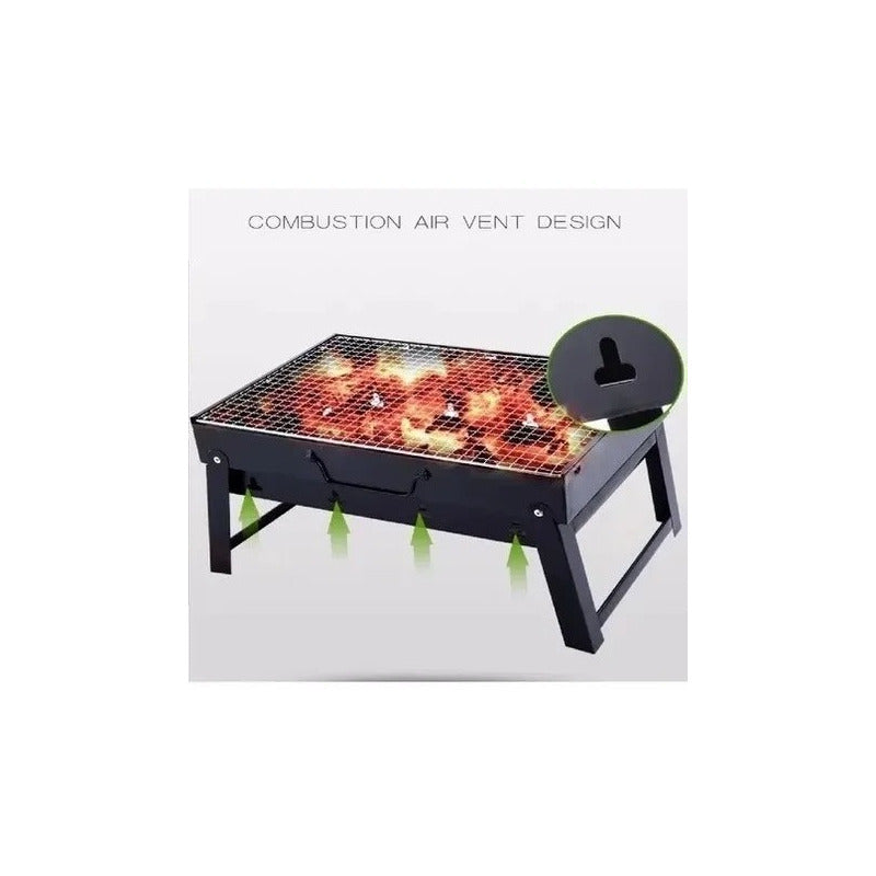 Barbacoa Asado Plegable De Carbón Parrilla Negra Negro