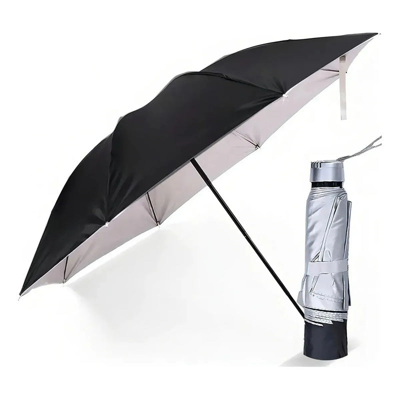 Paraguas Lluvia Plegable Sombrilla Quita Sol Impermeable Retractil Uv Negro