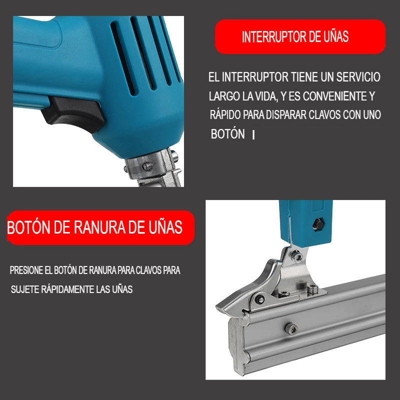 Clavadora Eléctrica 220v 10/30mm Mas Clavos 100pcs F30 1800w