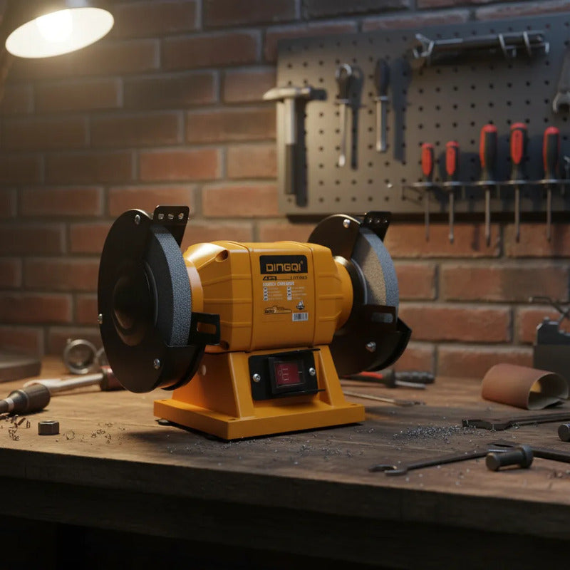 Esmeril De Banco 5 Pulgadas Electrico 200w 2950rpm Amarillo 50/60hz