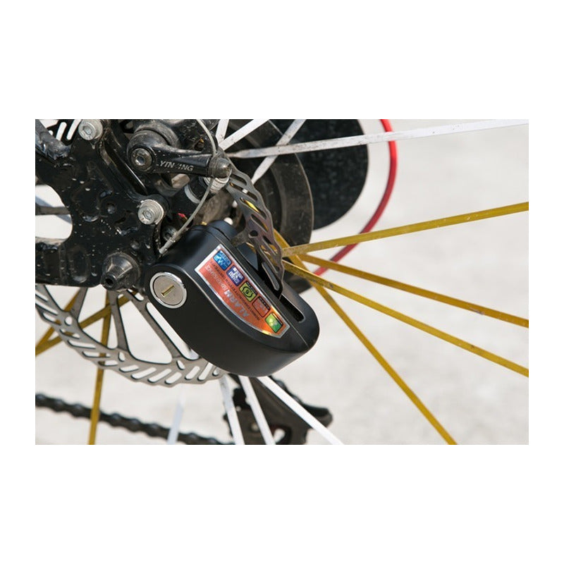 Candado Alarma Moto Bicicleta Scooter Reforzado Antirobo Negro