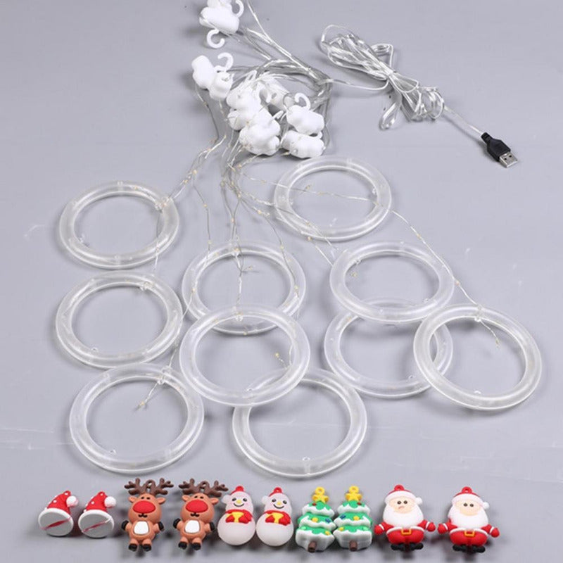 Guirnalda Led Navidad Aros Luz Decoracion 3mts Usb Cálida