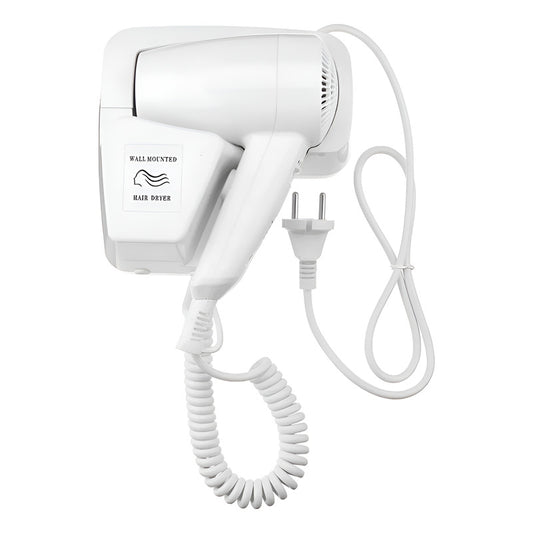 Secador De Cabello Con Soporte A La Pared Y Enchufe Extra Blanco
