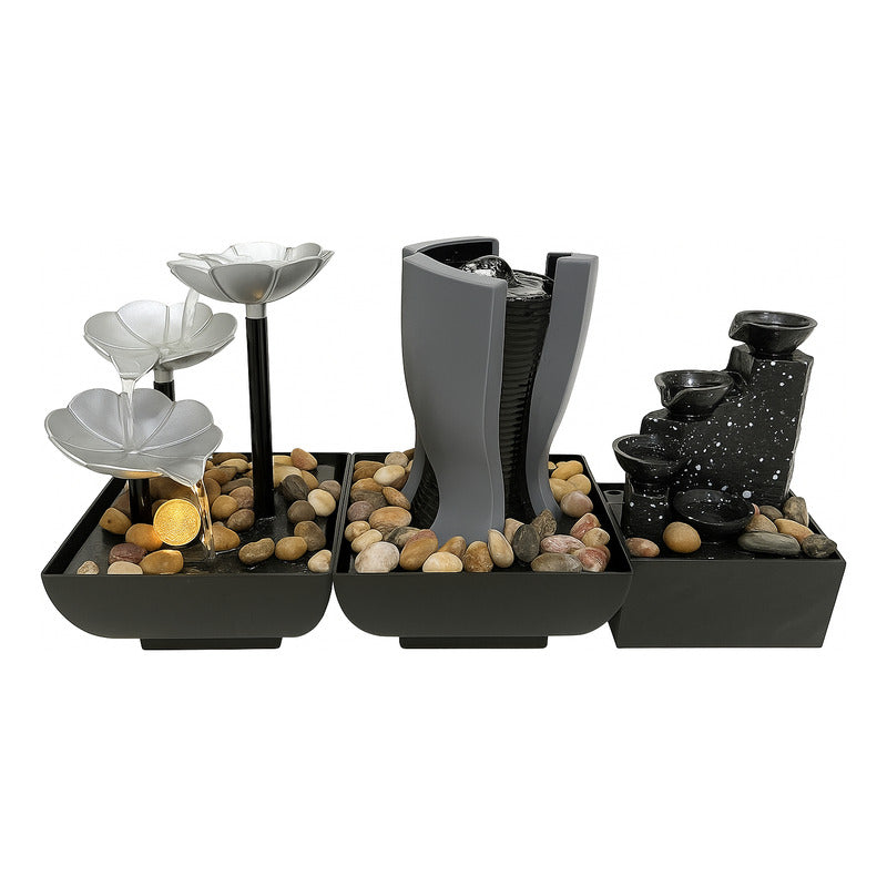 Fuente De Mesa Cascada De Agua Iluminación Decoración Relax Todas Las Fuentes