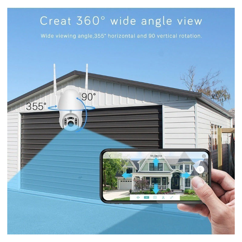 Cámara Ip X2 Con Movimiento, Infrarrojo Impermeable Wifi Hd Blanco