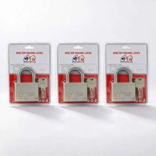 Candado De Seguridad 60mm Alta Resistencia Con 3 Llaves Pack X3