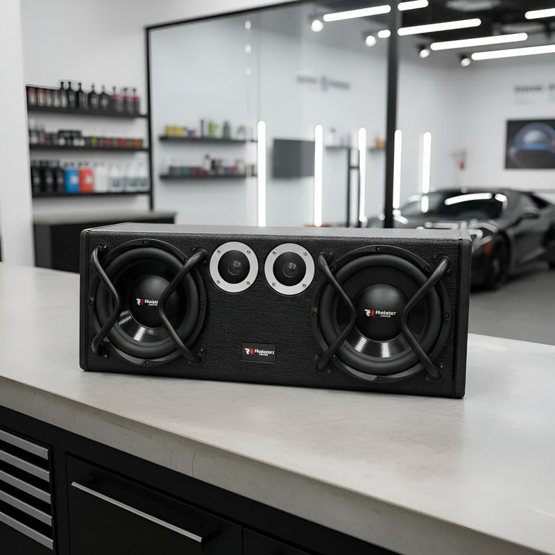 Subwoofer Doble Amplificado 2000w 10pul + Cable De Instalac Negro