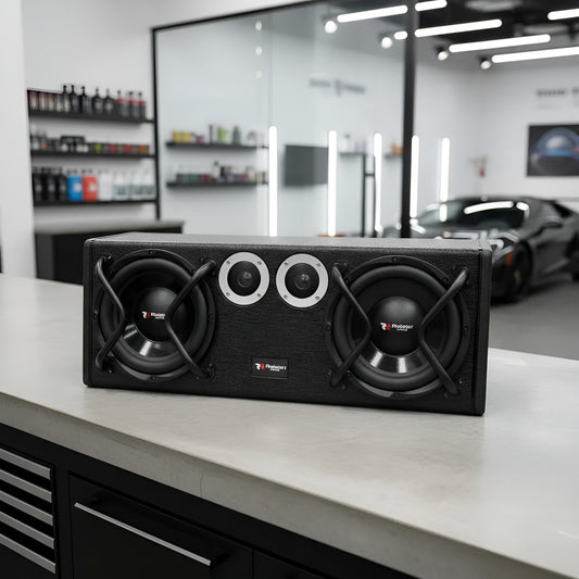 Subwoofer Doble Amplificado 2000w 10pul + Cable De Instalac Negro