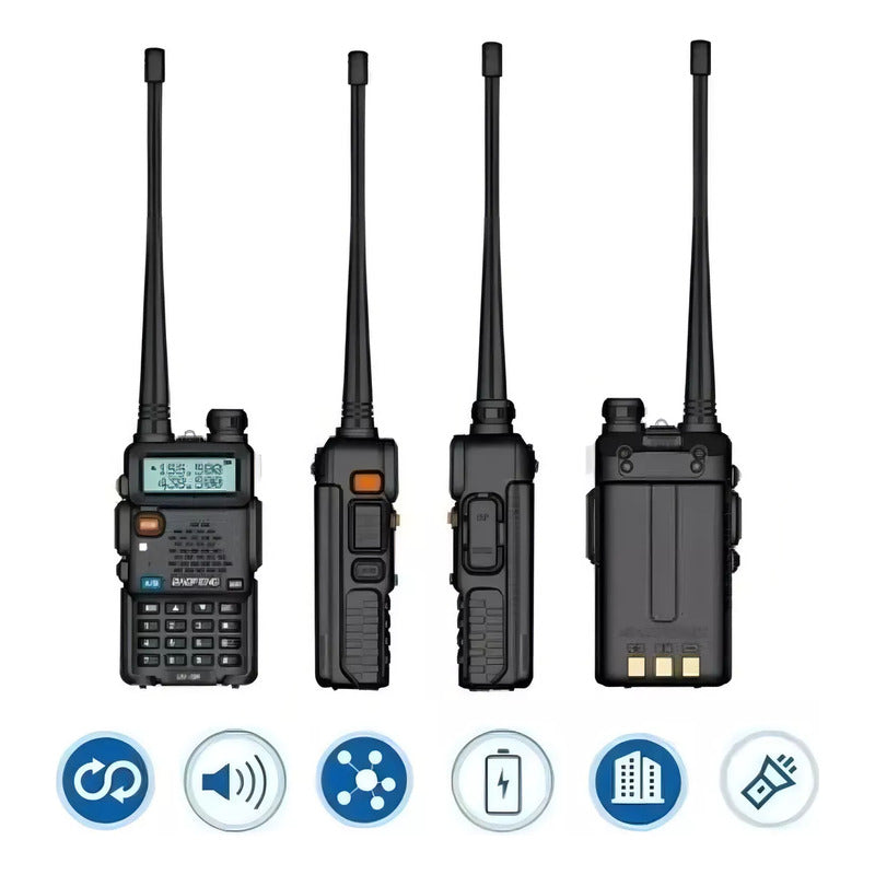 Radio Transmisor Walkie Talkie Baofeng Doble Canal Fm Negro