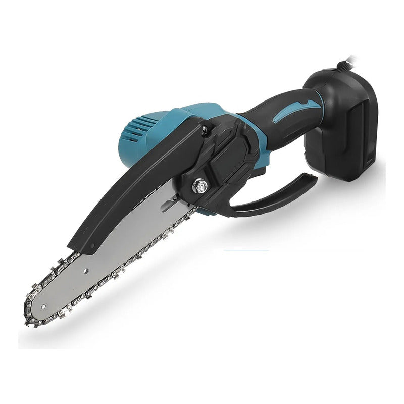 Kit 2 En 1 Cortadora De Pasto + Mini Moto Sierra Inalámbrica Azul Acero