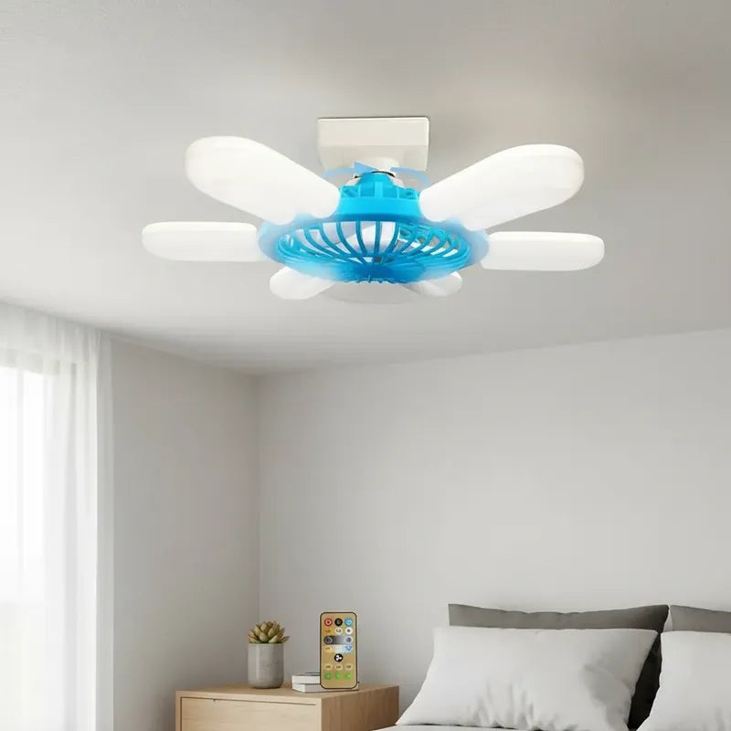 Ventilador De Techo Con Ampolleta Y Control Remoto 24 Cm 50/60hz Blanco Plástico 3