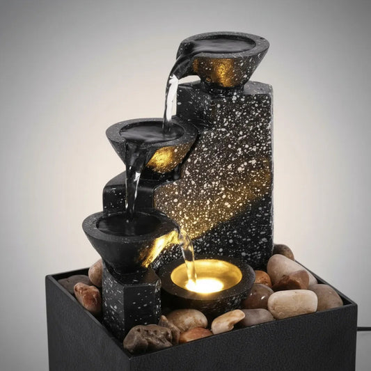 Fuente De Mesa Cascada De Agua Iluminación Decoración Relax Jarrones