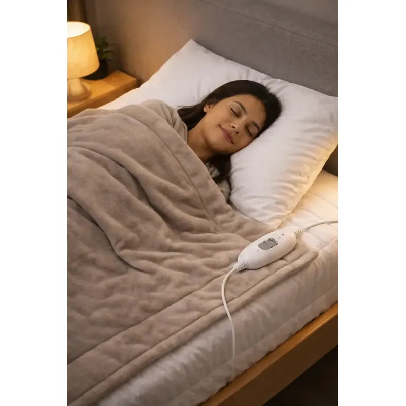 Calienta Cama Electrico Cobertor Termico Grande Calefactor Blanco Plaza Y Media