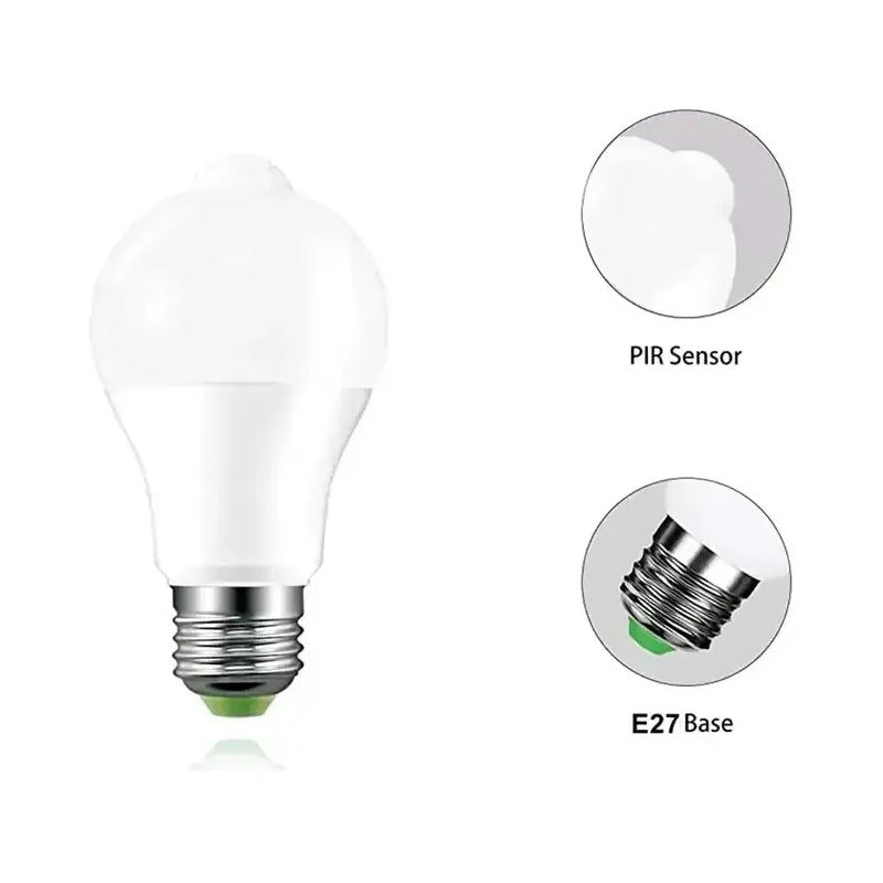 Ampolleta Con Sensor De Movimiento Encendido Automático 9w Blanco Frío
