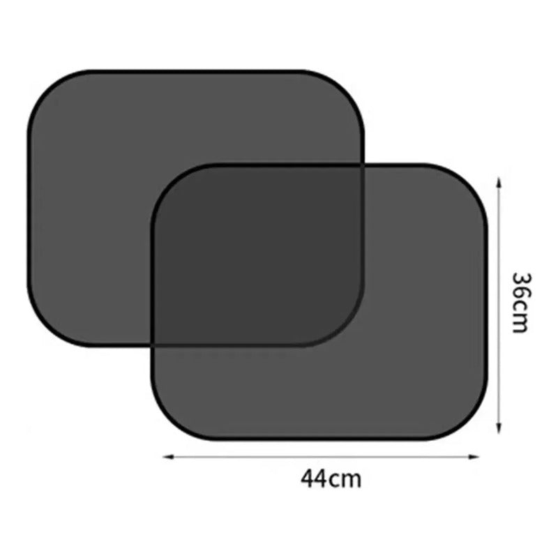 Set 2 Sombrillas Ventana Lateral Negro S 44x36cm Rectangular