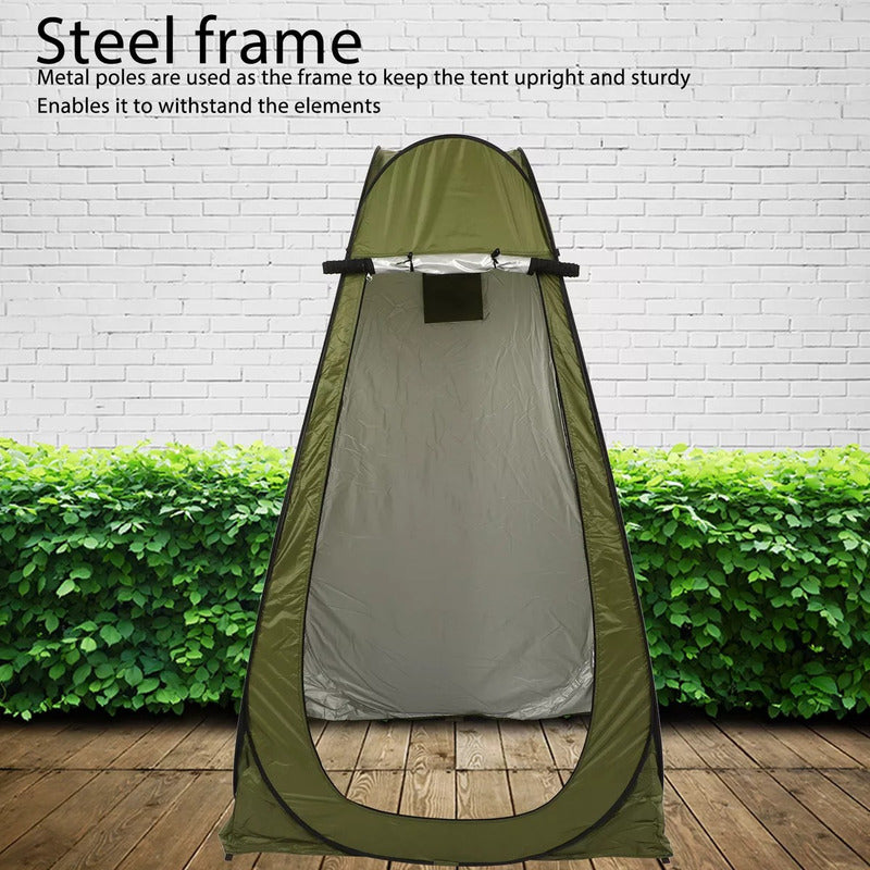 Carpa Alta Caseta Baño Vestidor Portátil Camping Practica Verde Lima