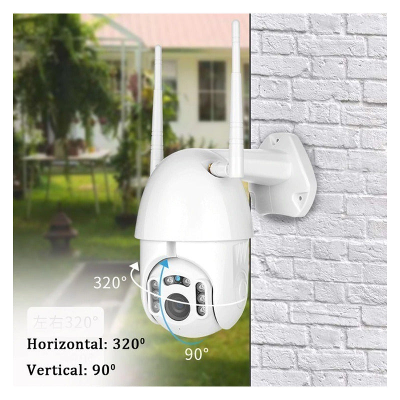 Cámara Ip X2 Con Movimiento, Infrarrojo Impermeable Wifi Hd Blanco