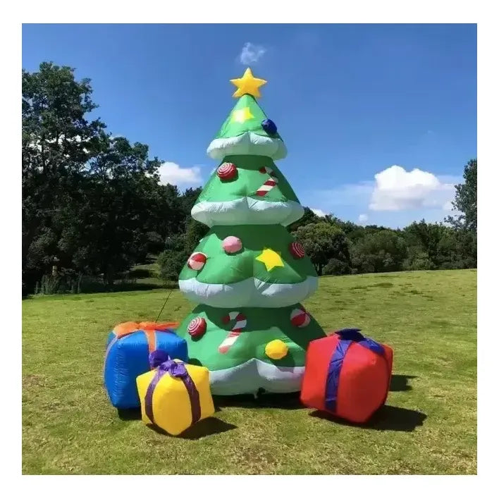 Arbol Pascua Navidad Inflable 1,80mts + Regalos Decorativos Verde