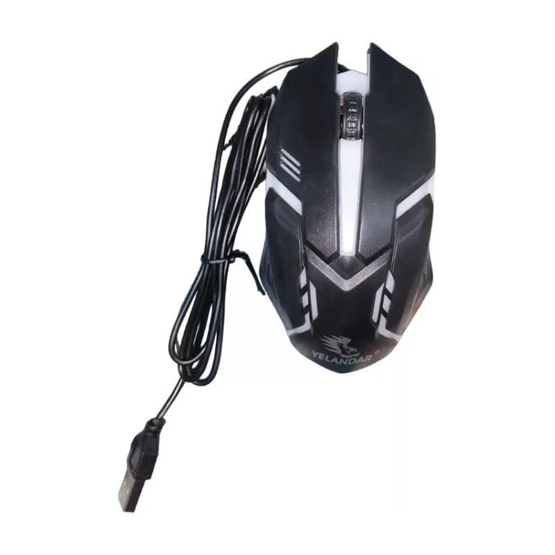 Kit Gamer 5 Pzs Teclado Mouse Mousepad Headset Soporte Telf Negro