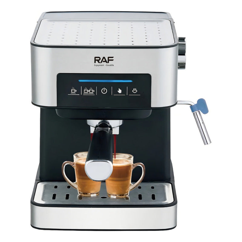 Máquina Café Espresso Espumador De Leche Antigoteo Raf R.136 Color Plateado