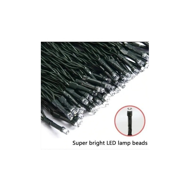 Luces Guirnalda Solar 100 Led Multicolor 10 Metros Multicolor