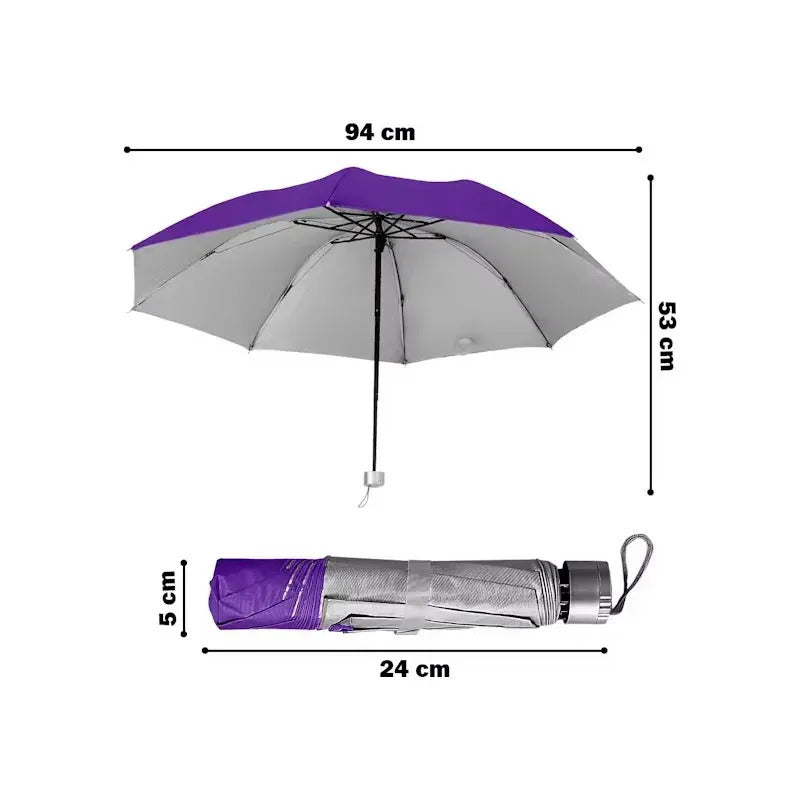 Paraguas Lluvia Plegable Sombrilla Quita Sol Impermeable Retractil Uv Negro