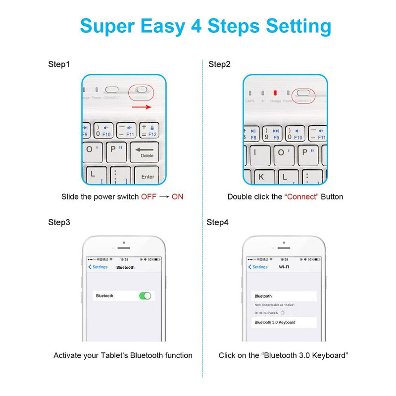 Mini Teclado Slim Inalámbrico Bluetooth Telefono Tablet Pc Negro