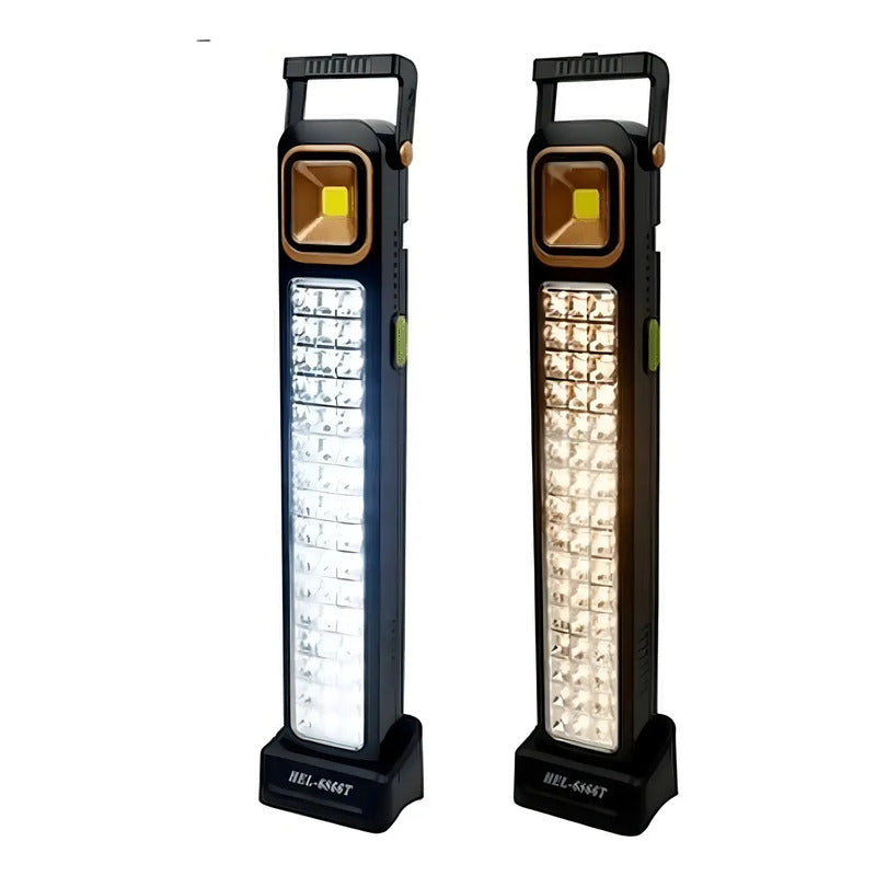 Lámpara Luz Solar De Emergencia Recargable 48 Led Foco Usb C Color Negro