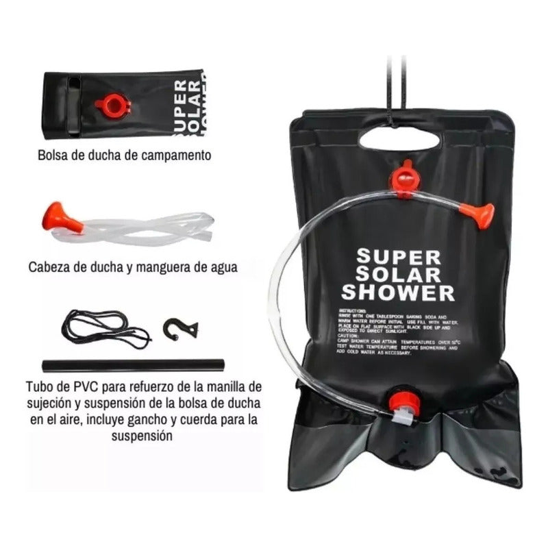 Carpa Baño Camping Vestidor Portatil + Ducha Camping Solar Verde