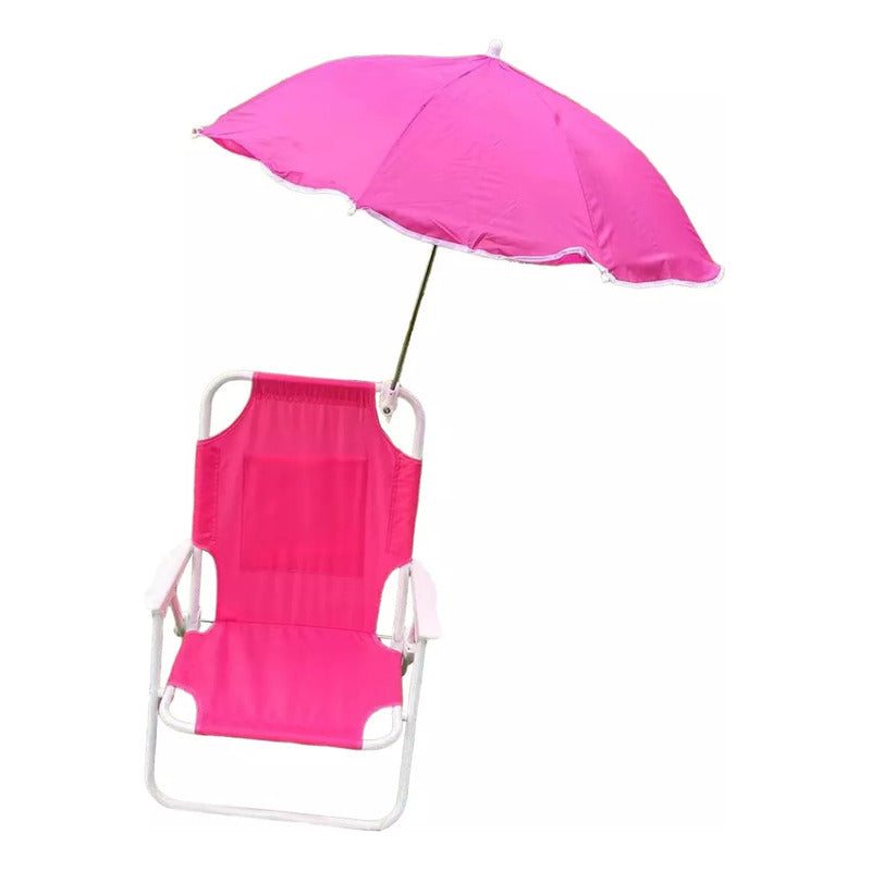Silla Plegable Camping Animales Niños, Con Sombrilla