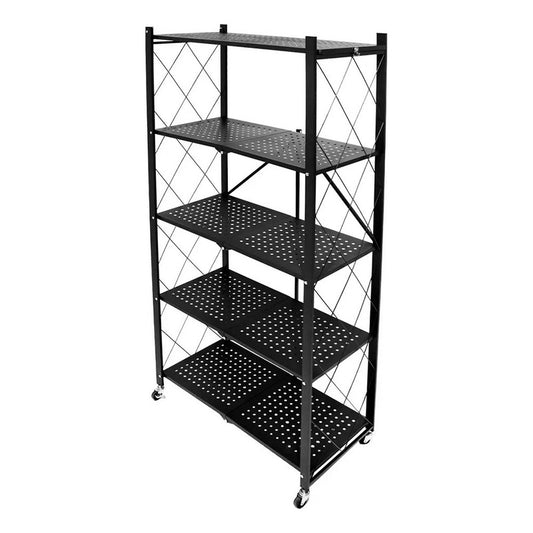 Estante Organizador Plegable 5 Niveles Ruedas Cocina Living Negro