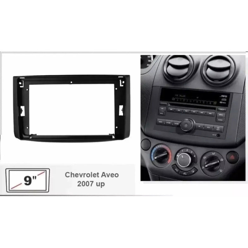 Bisel Adaptador Radio 9 Pulgadas Chevrolet Aveo/captiva 07 Negro