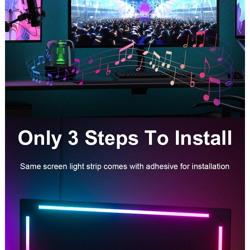 Cinta Led Para Pc Tv Inteligente Sincroniza Pantalla Musica Rgb