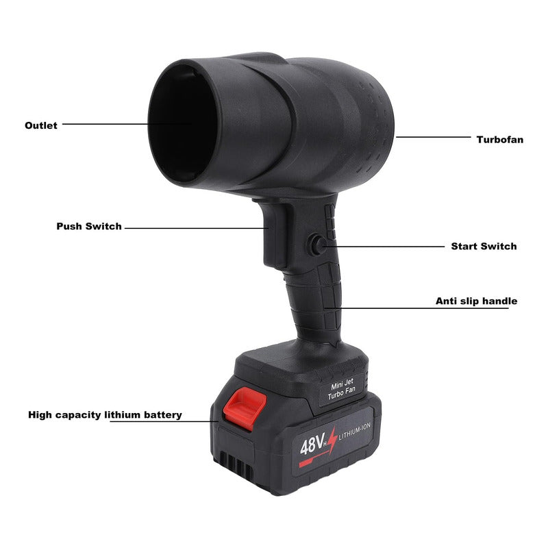 Soplador Turbina Profesional De Polvo Inalámbrico Negro