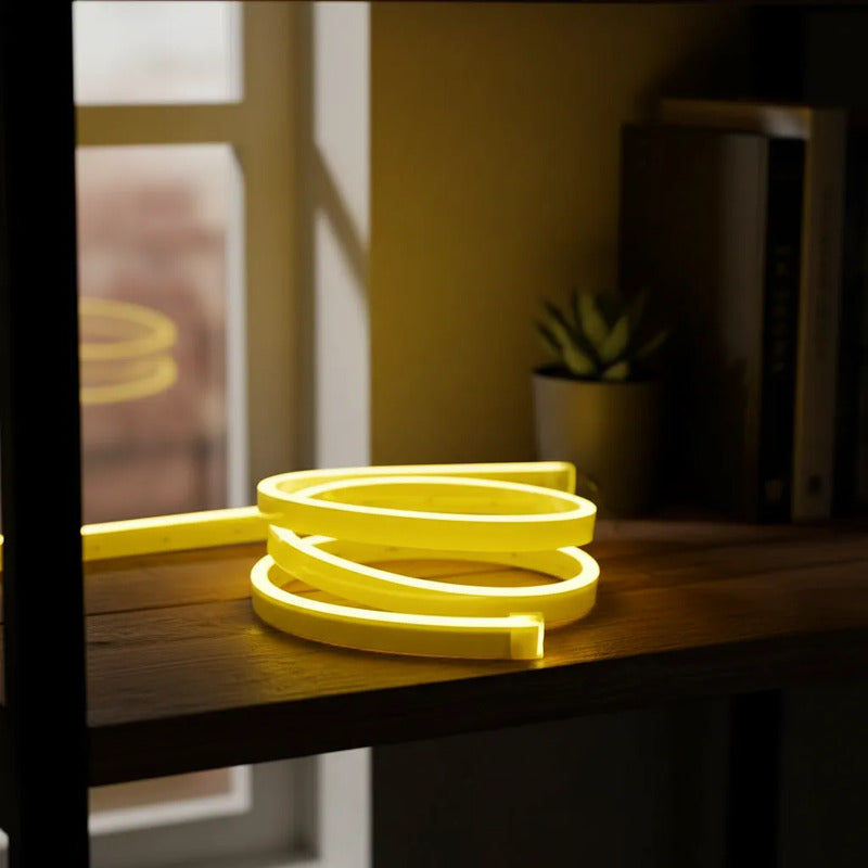 Cinta Led Neon Luz 5mts Flexible Transformador 12v Decoracio Blanco Cálido