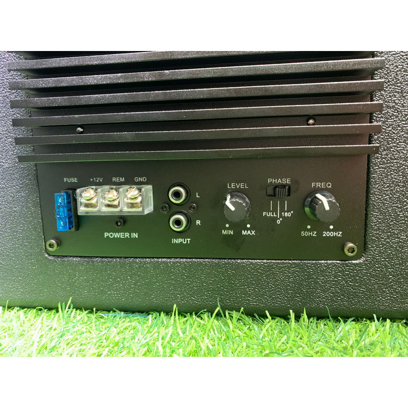 Subwoofer Amplificado 7000w 10 Pulgadas + Kit De Cables Gris