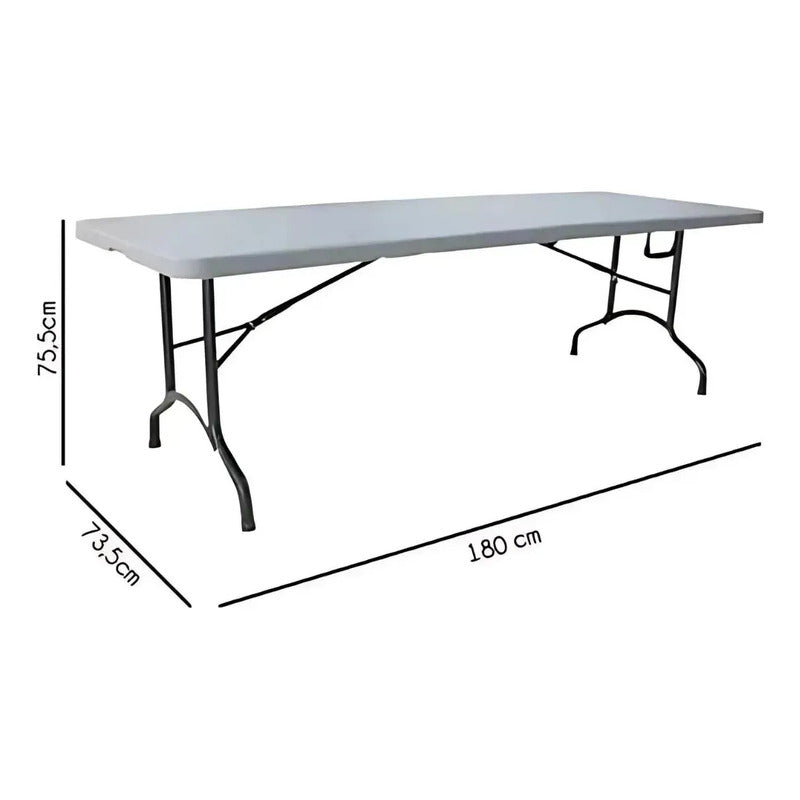 Mesa Plegable Resistente Interior/exterior + Mantel Navideño Blanco