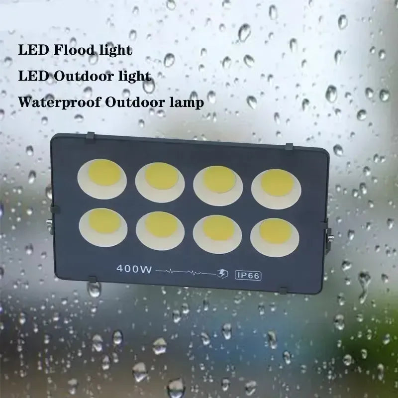 Foco Led 400w Blanco Frio Con Soporte Resististe A La Lluvia Gris Blanco Frío