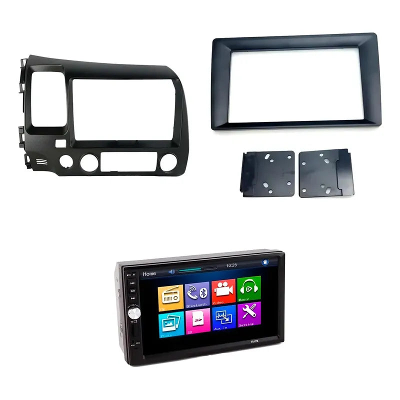 Kit Radio Civic: Bisel Honda Civic 10 + Radio 2 Din Mirror Link + Bisel Universal 9 A 7