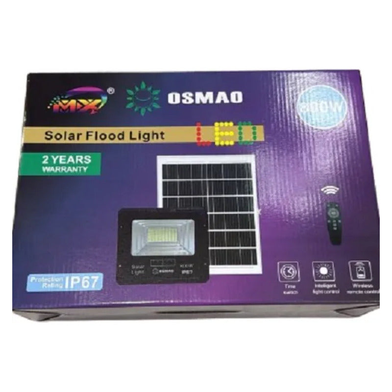 Foco Solar De 800w Led Con Panel Solar Y Control Remoto