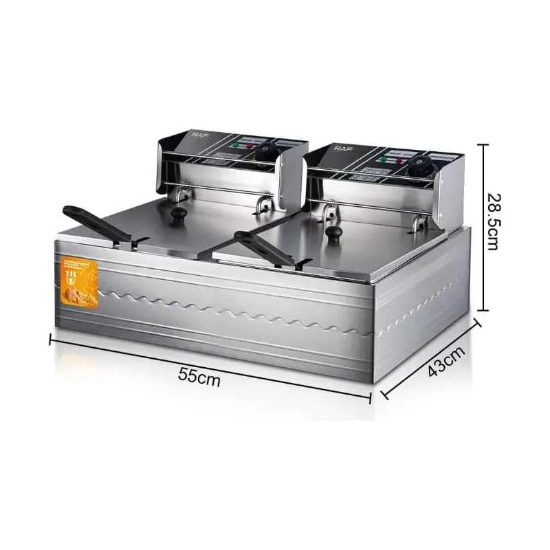 Freidora De Aceite Doble Canasto Plateado 5.5lts R.5221 Plateado 50 Hz/ 60 Hz