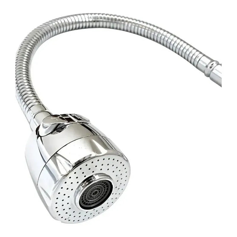 Cuello Flexible Para Lavaplatos Giratorio 360° Plateado Plateado Brillante