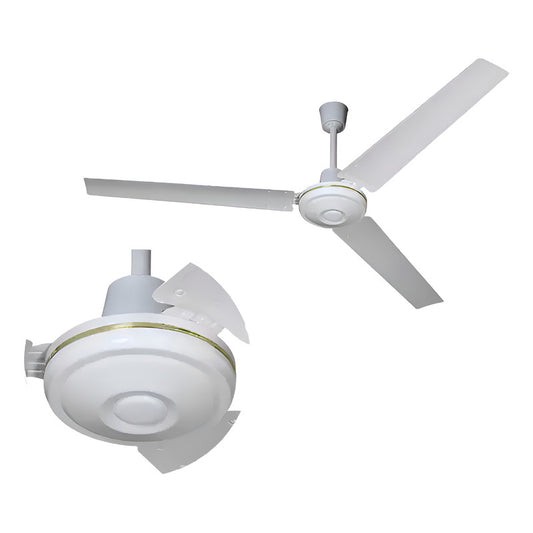 Ventilador De Techo 56 Pulgadas Metal 3 Aspas 5 Tiempos 75w 1.422 M 50hz Blanco Blanca Metálica