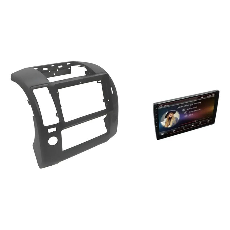 Kit Navara: Bisel Adaptador Radio Negro 9pul + Pantalla Táctil 9pul Gps/wifi/waze/play